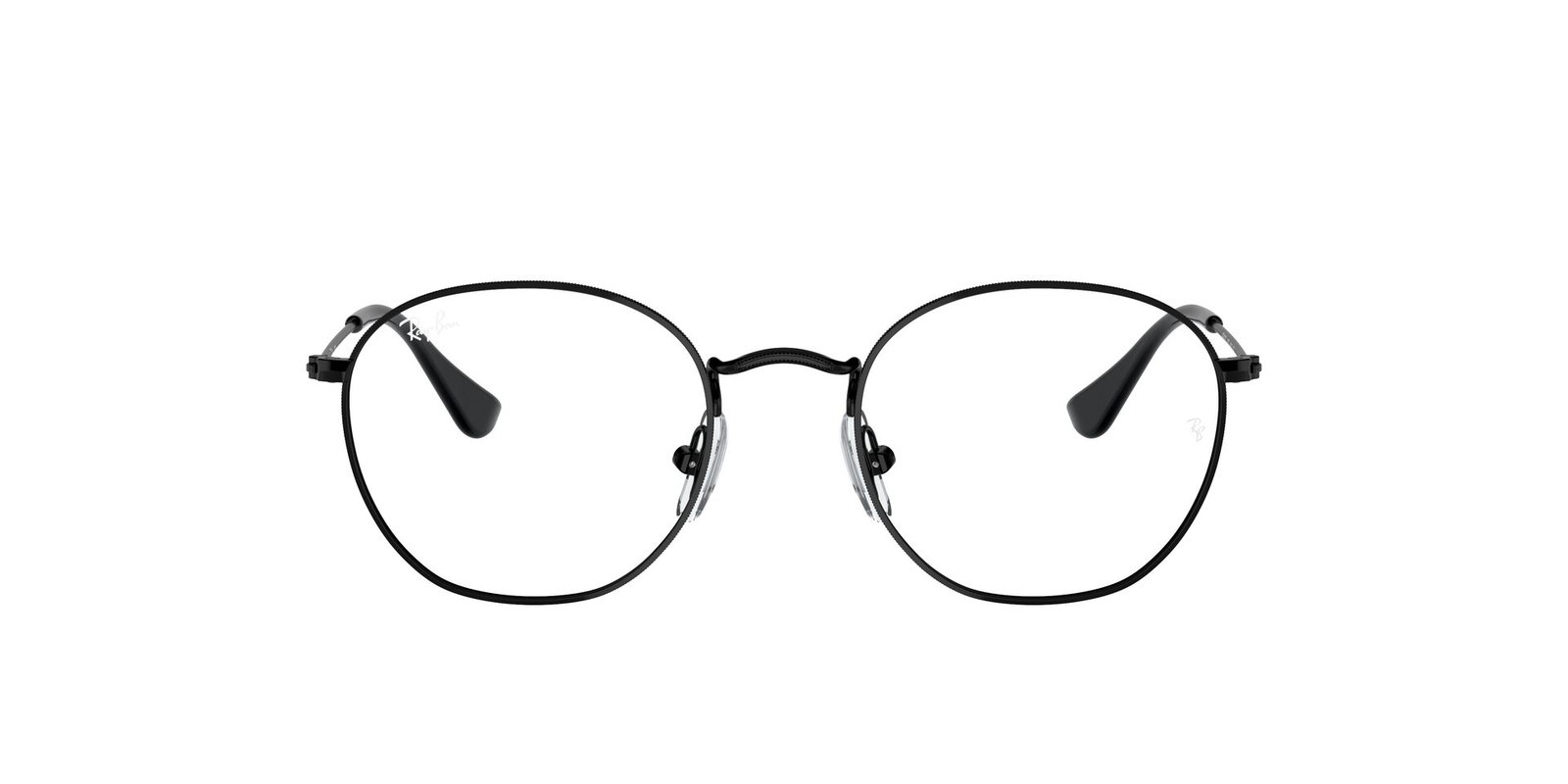 das Bild zeigt die Korrektionsbrille RB9572V von Ray Ban für Kinder in der Farbe Schwarz.
